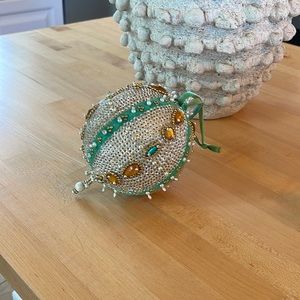 Large Jeweled Ornament Easter or Christmas Vintage one if a Kind with wear